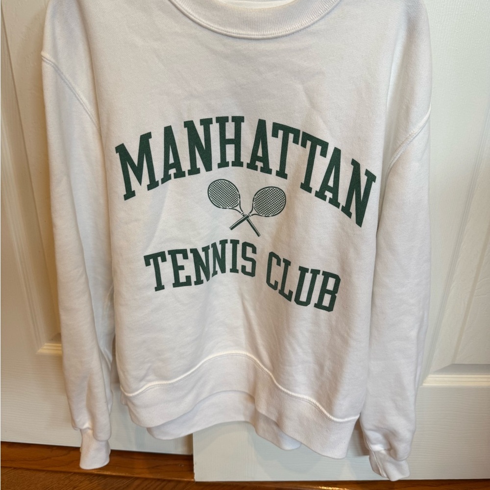 Abercrombie & Fitch White Tennis Club Sweatshirt